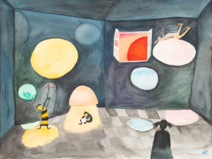 Létací lampy - ilustrace ke knize Matouš v&nbsp;létacím domě
