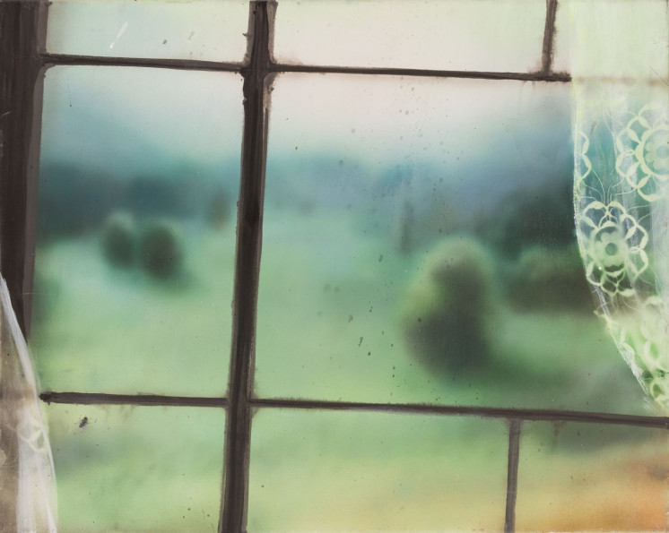 Filip Černý: Okno, akryl na plátně, 2016